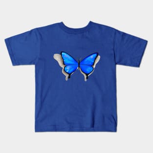 Blue Diamond Butterfly Kids T-Shirt